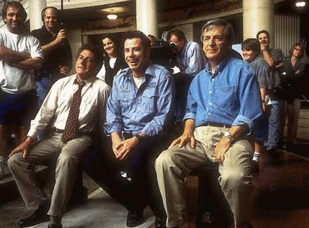Dustin Hoffman, John Travolta and Costa Gavro - Photo by Murray Close