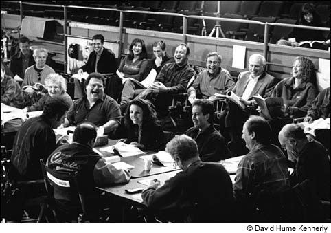Seinfeld table reading photo by David Hume Kennerly